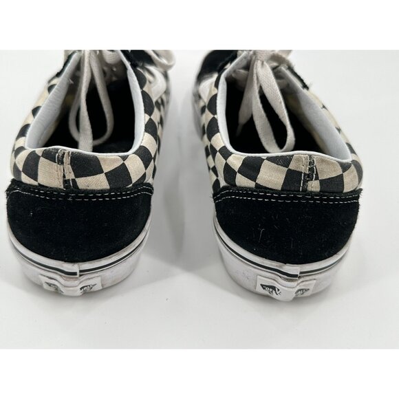 VANS off the Wall Checkerboard Lace Up Sneakers Black Suede Canvas M6.5 W8.0 - Picture 8 of 12